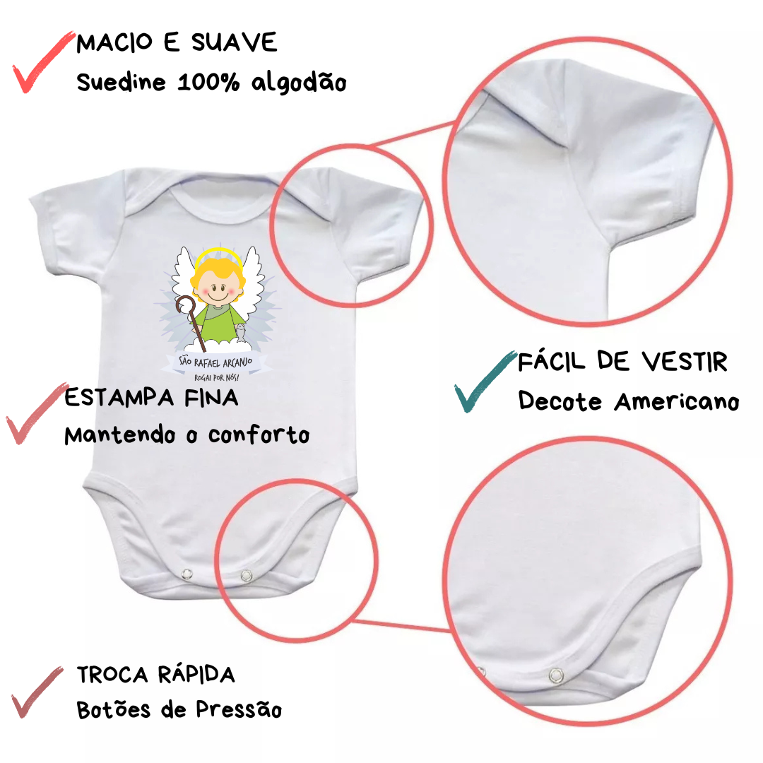 Body Macacão Bebê São Rafael Arcanjo - Imagem 4