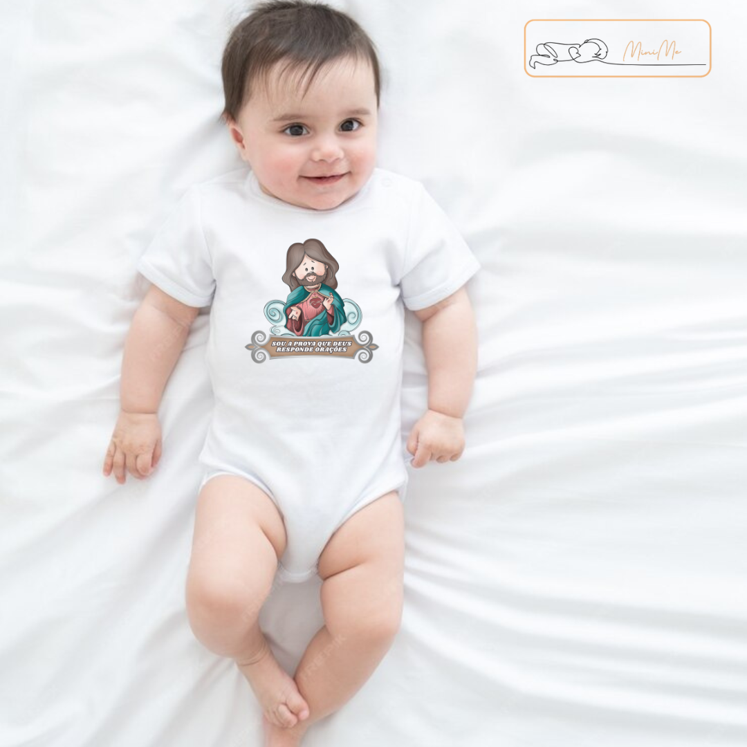 Body Bebê Macacão Sou a Prova de que Deus Ouve Orações - Imagem 2