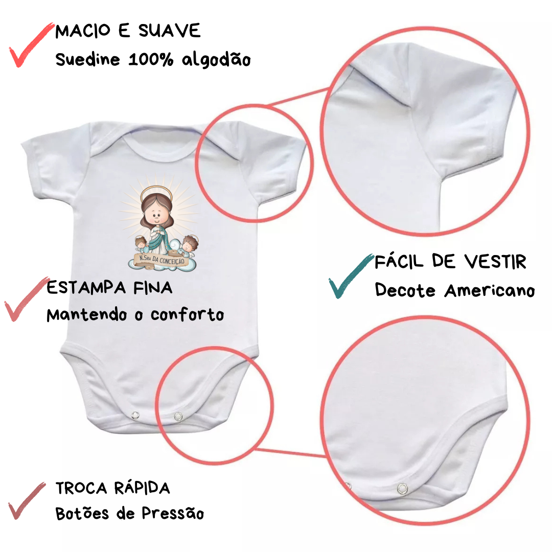Body Macacão Bebe Nossa Senhora Da Conceição - Imagem 4