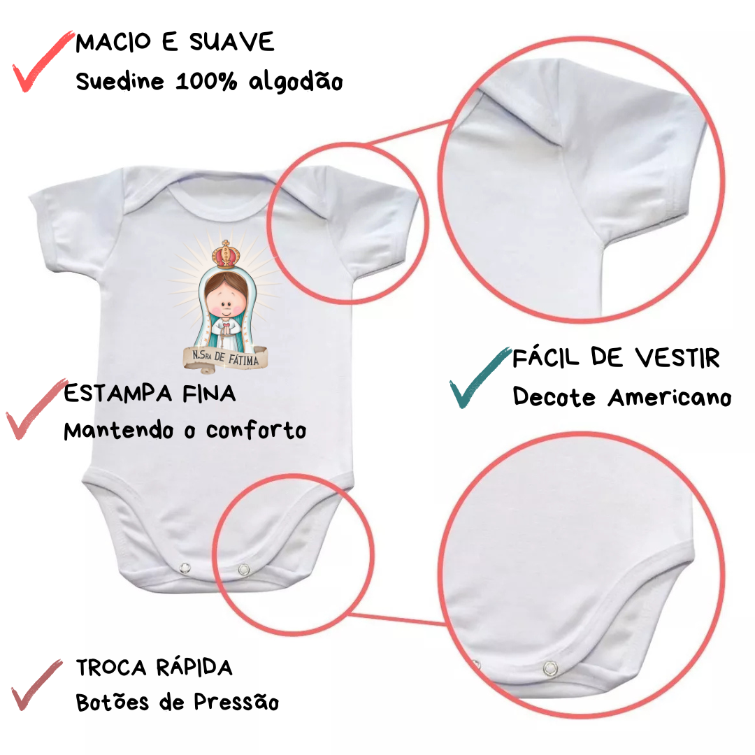 Body Macacão Bebe Nossa Senhora De Fátima - Imagem 4