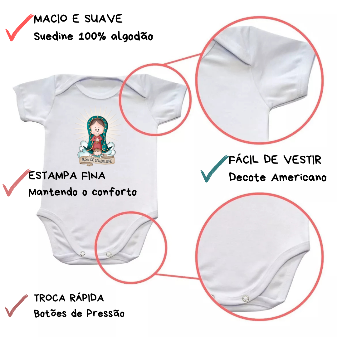 Body Macacão Bebe Religioso N S Guadalupe - Imagem 4
