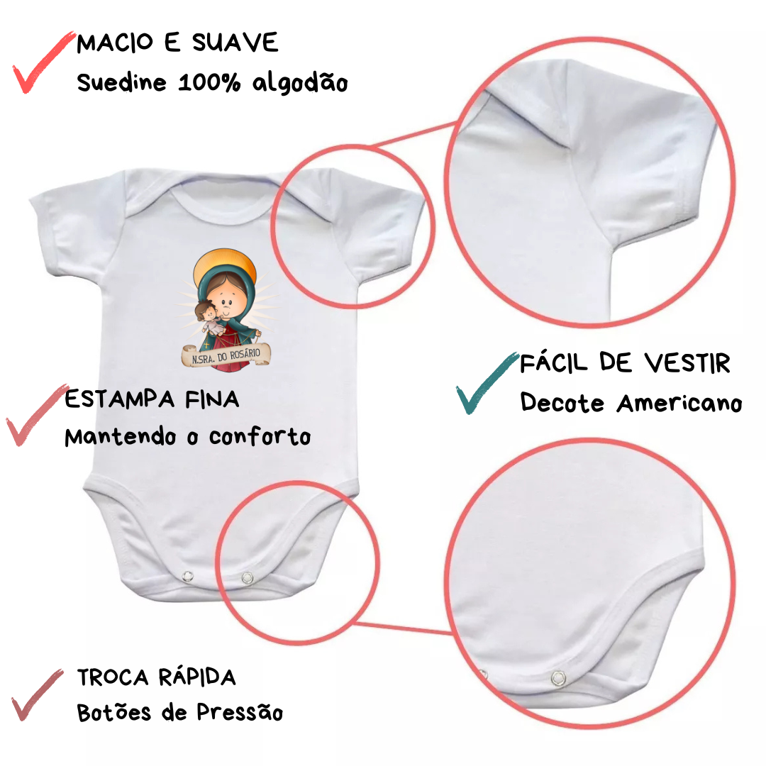 Body Macacão Bebe Unissex Nossa Senhora Do Rosário - Imagem 4