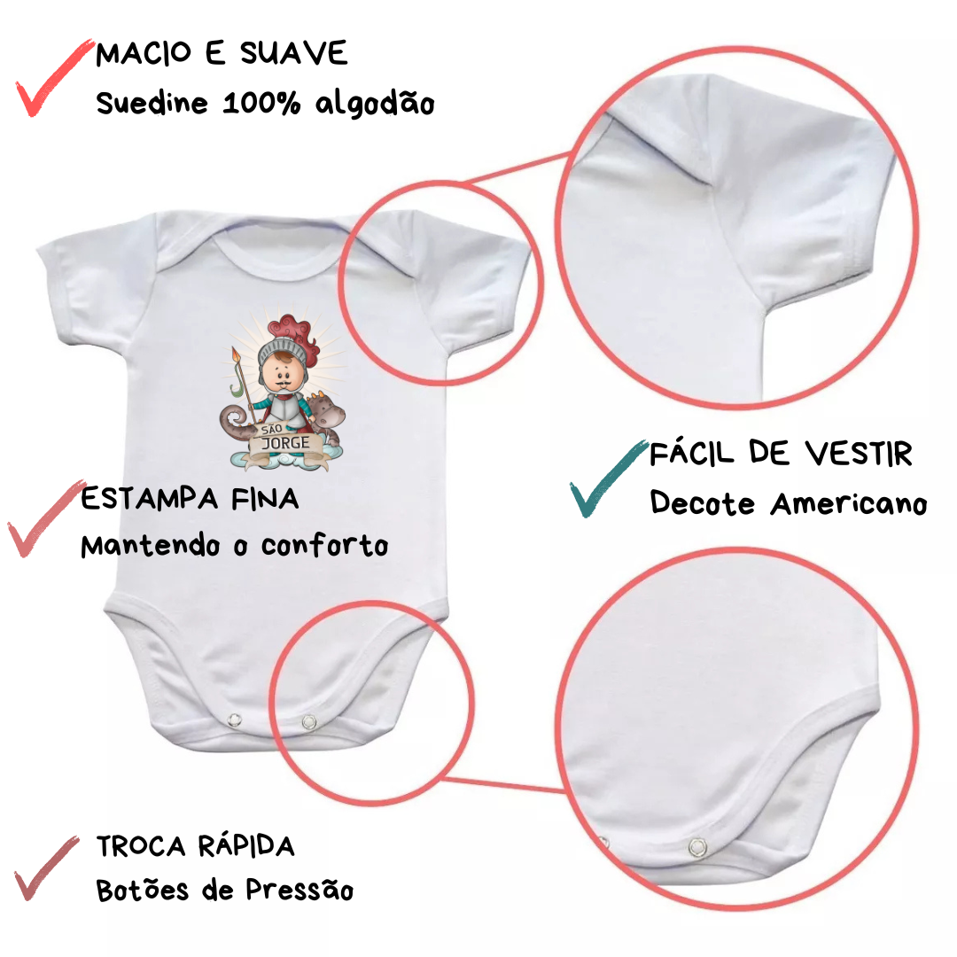 Body Macacão Bebe Unissex São Jorge - Imagem 4