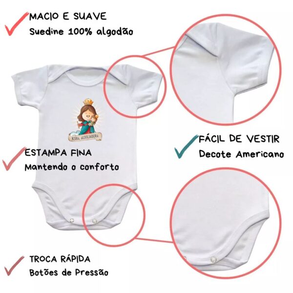 Body Bebê Nossa Senhora Auxiliadora - Imagem 3