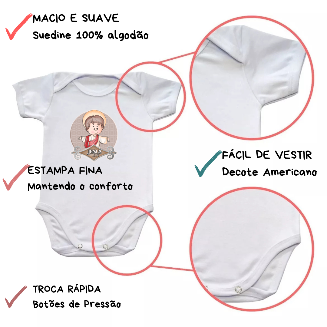 Body Macacão Bebe Jesus Dai-nos a Vossa Paz - Imagem 4