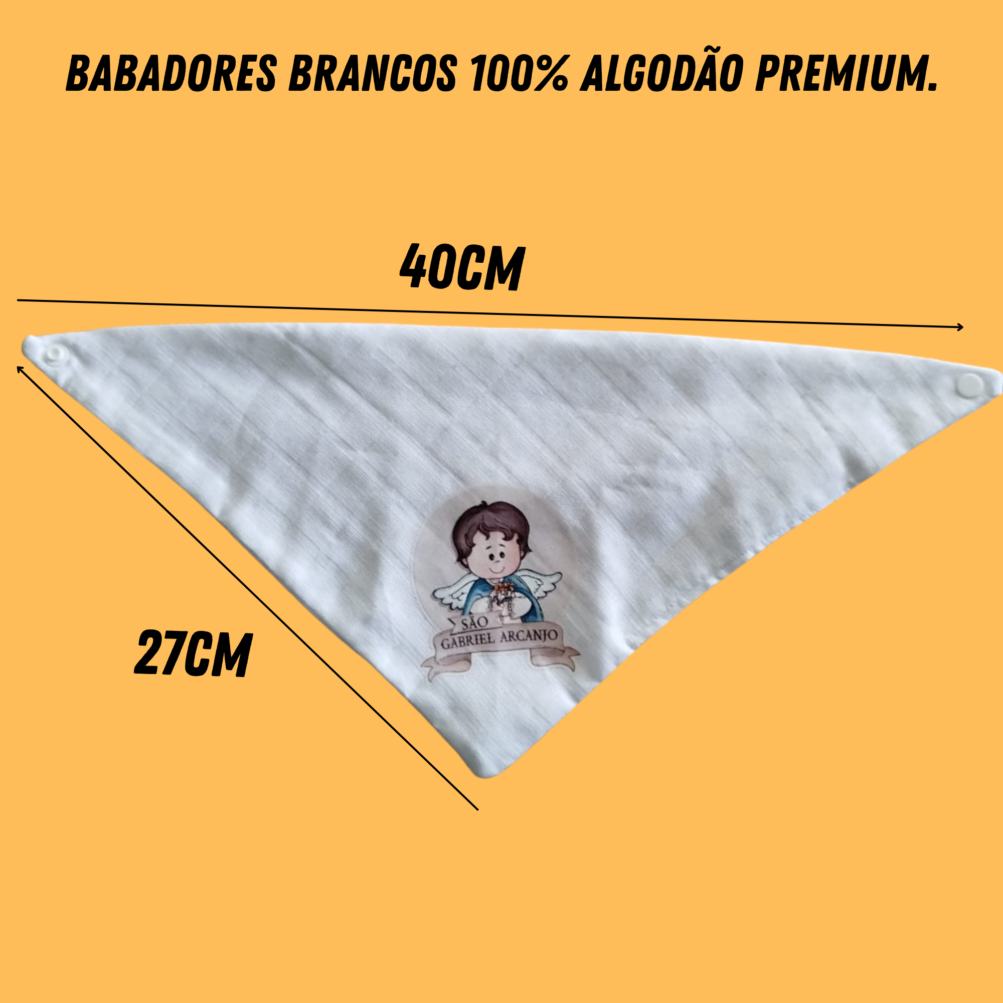 Kit Babador Fralda Algodão + Paninho Boca Anjos Arcanjos - Imagem 4